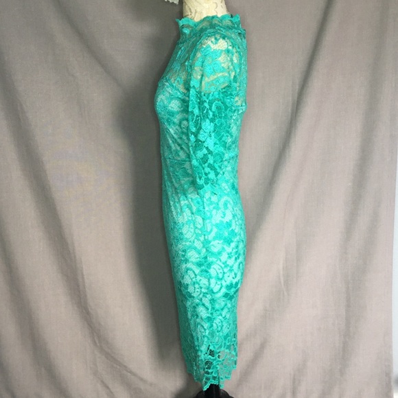 All Lace Dress 👗 Teal with 3/4 Length Sleeves - Picture 2 of 8